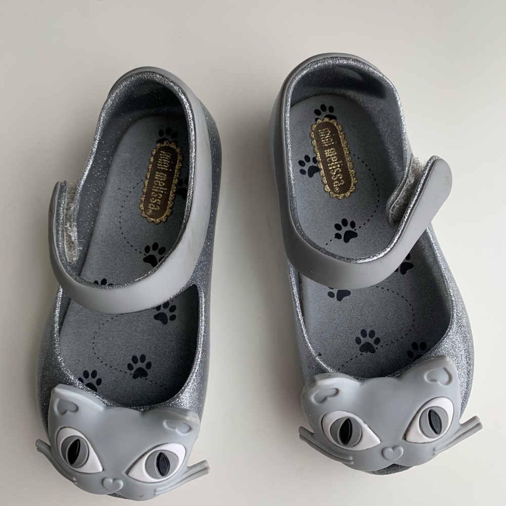 Mini Melissa Gray Cat Girls Toddler Shoes Size 7